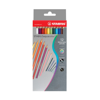 Набор цветных карандашей Stabilo Aquacolor, 12 шт.